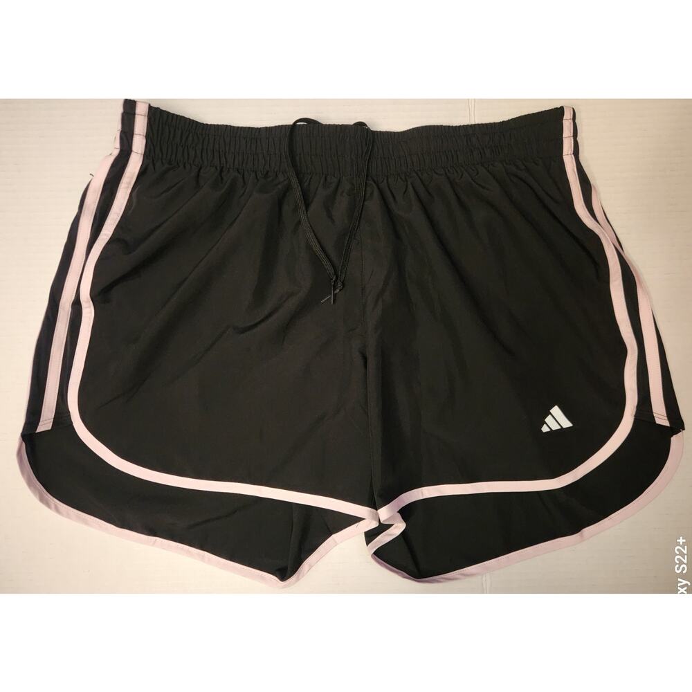 Adidas Woman M20 Running Carrera Shorts - Black/Clear Pink - Plus Size 1x
